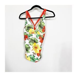 Athena Vibrant Floral Print Halter Tankini Swimwear Swimsuit Size 12